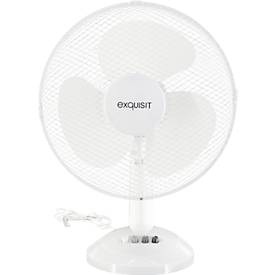 Tischventilator exquisit VT 34062 we, Leistung 35 W, 3 Leistungsstufen, oszillierend, neigbar, mit Tragegriff, Rotor Ø 300 mm, weiss