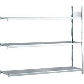 Weitspannregal, mit Stahlboden, Höhe 2000 mm Spannweite 2000 mm Anbauregal, Tiefe 500 mm