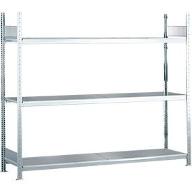 Weitspannregal, mit Stahlboden, Höhe 2000 mm Spannweite 2000 mm Grundregal, Tiefe 500 mm