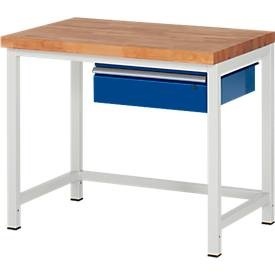 Werkbank Serie 8001, stationär, mit Schublade, B 1000 x T 700 X H 840 mm