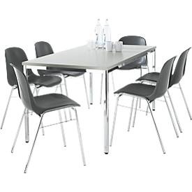6 Stühle BETA, anthrazit + Tisch SET