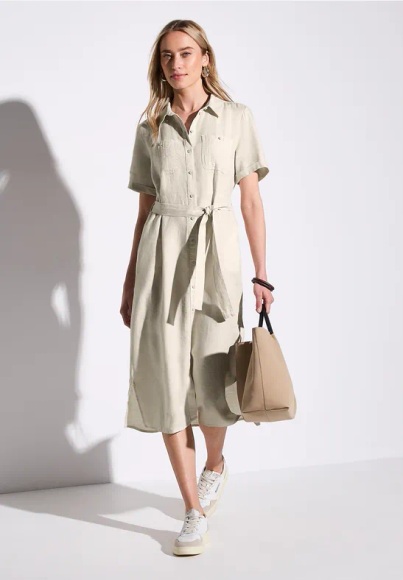 STREET ONE Hemdblusenkleid, Sommerkleid mit Knopfleiste