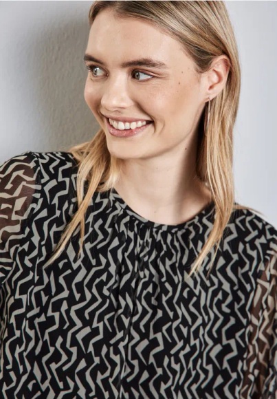 Chiffon-Bluse mit Print