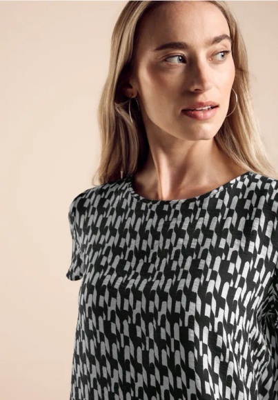 STREET ONE Blusenshirt, mit Allover-Print und Reissverschluss