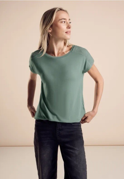 STREET ONE Shirttop »LTD QR«, mit Glanz-Detail