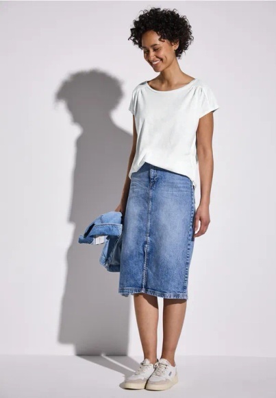 STREET ONE Shirttop, mit Raffung an der Schulter