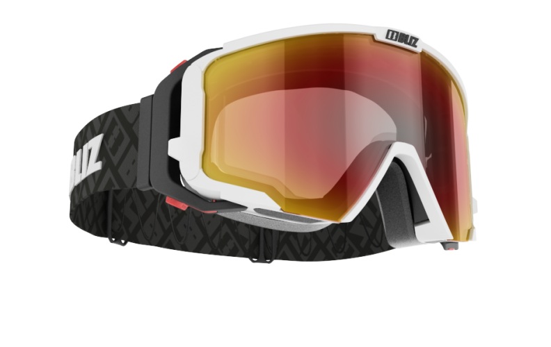 Bliz Skibrille Switch Nano Optics - Matt White, Brown w Red Multi