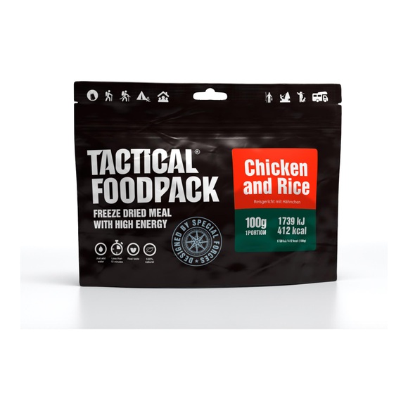 Tactical Foodpack Freeze Dried Mahlzeit 100g Reisgericht mit Hähnchen 2021 Gefriergetrocknete Lebensmittel