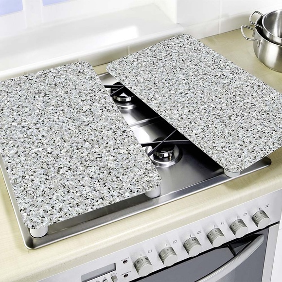 2er-Set Herdabdeckplatten ´Granit-Optik´ Wenko Granit-Optik