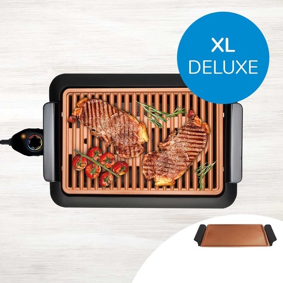 MediaShop – Livington Indoor Smokeless Grill XL Deluxe schwarz schwarz