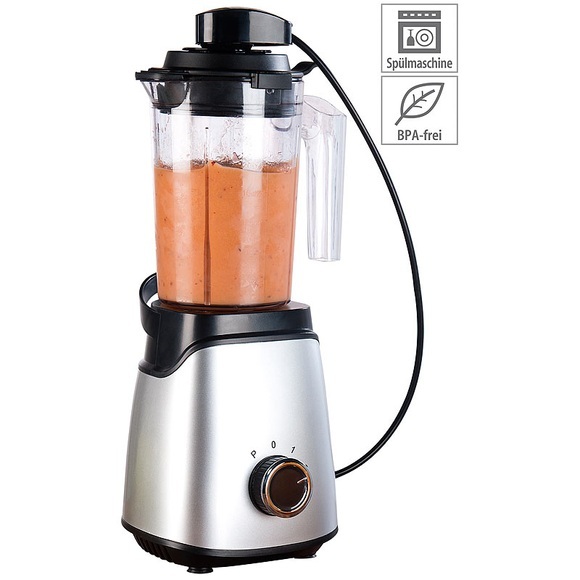 Rosenstein & Söhne 2in1-Vakuum-Mixer mit 3 Stufen & 4 Klingen, 700 ml, BPA-frei, 300 Watt