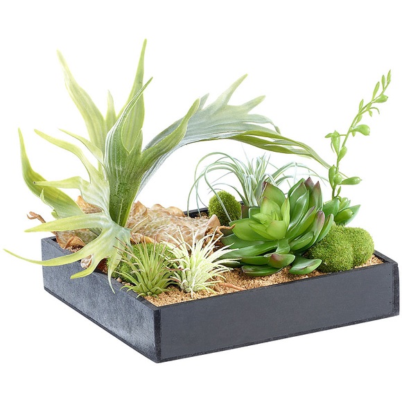 Carlo Milano Vertikaler Wandgarten Lena mit Deko-Pflanzen, 20 x 20 cm
