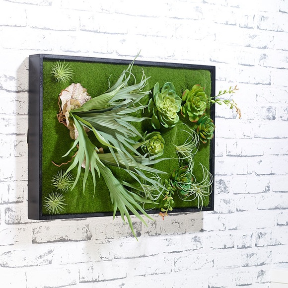 Carlo Milano Vertikaler Wandgarten Knut mit Deko-Pflanzen, 60 x 40 cm
