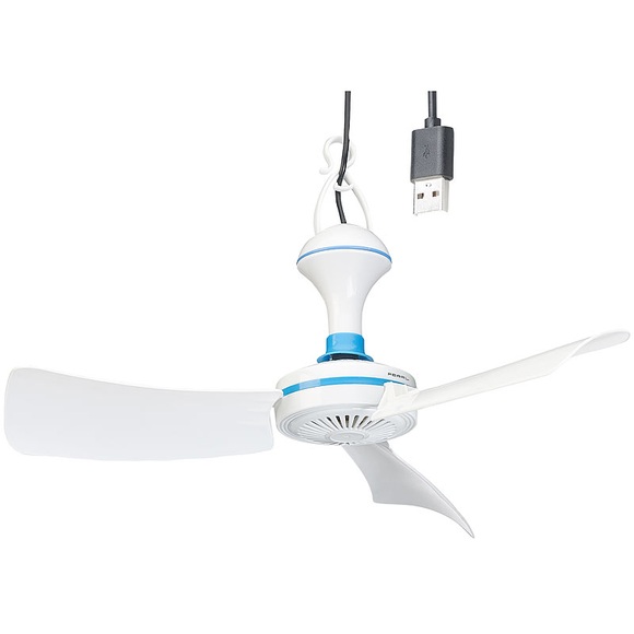 Pearl Mobiler USB-Deckenventilator mit Aufhänger, Ø 42 cm, 5 W, 300 U/Min.
