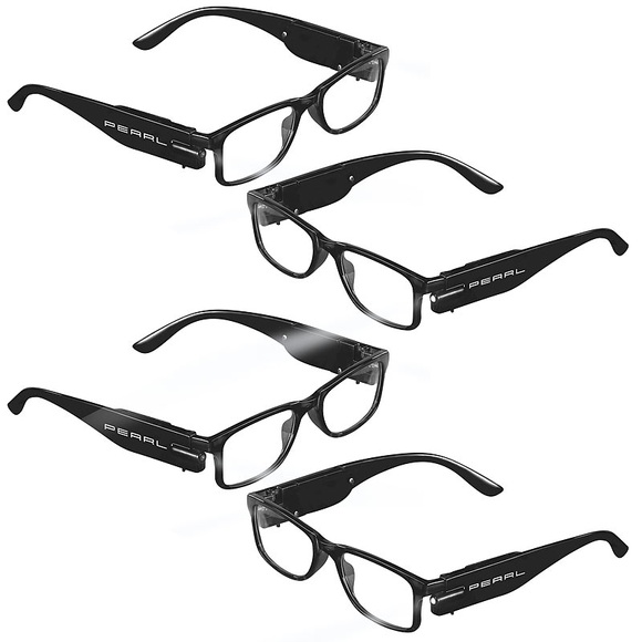 Pearl 4er-Set Modische Lesehilfe mit integriertem LED-Leselicht, +3,0 dpt