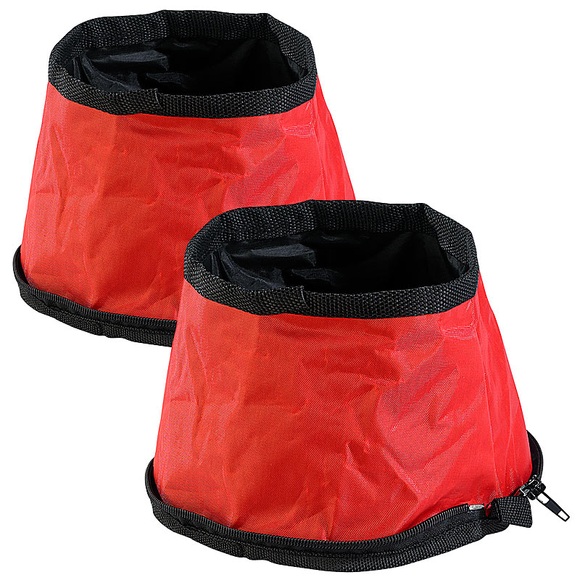 Pearl 2er-Set Ultrakompakt faltbarer Reise-Hundenapf für unterwegs, 19x12 cm