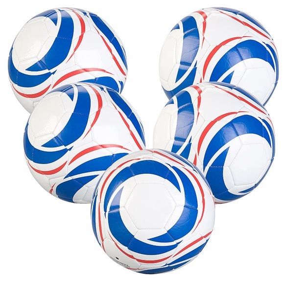 Speeron 5er-Set Trainings-Fussball aus Kunstleder, 22 cm Ø, Grösse 5, 440 g