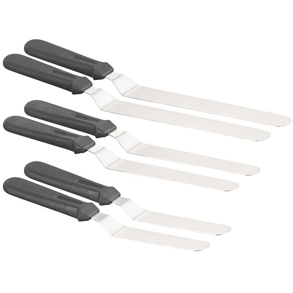 Rosenstein & Söhne 6er-Set Edelstahl-Winkelpaletten in 3 Grössen mit ergonomischen Grif