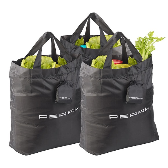Pearl 3er-Set faltbare Einkaufstaschen mit Schutzhülle, 17,5 Liter