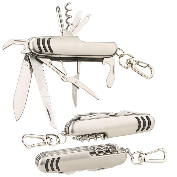 Pearl 3er-Set 11in1-Multifunktions-Taschenmesser aus Edelstahl