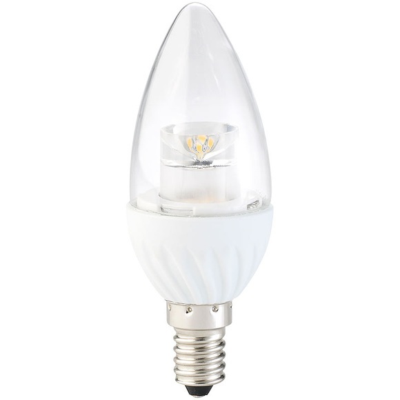 Luminea Klare LED-Kerze, E14, 4 W, 300 lm, warmweiss, 160°