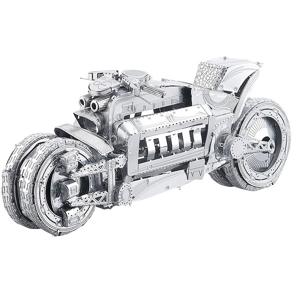 Playtastic 3D-Bausatz Motorrad aus Metall im Massstab 1:13, 45-teilig