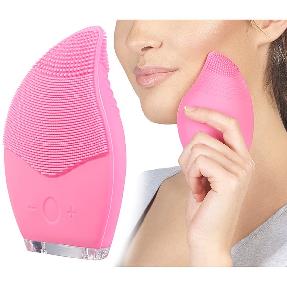 Sichler Beauty Elektrische 3-Zonen-Gesichtsreinigungs-Bürste aus Silikon, Akku, IPX5