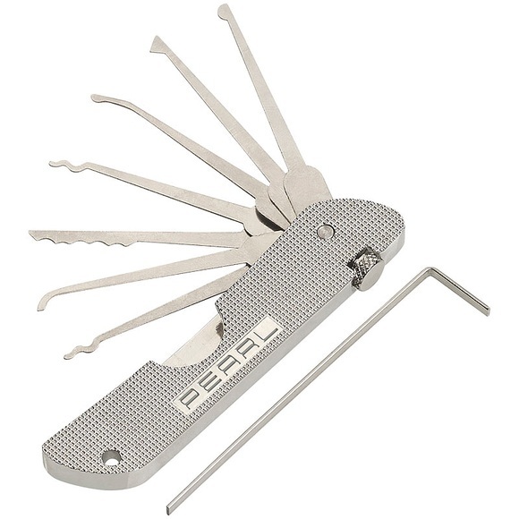 Pearl Lockpicking-Werkzeug mit 7 Dietrichen & Spanner, Edelstahl