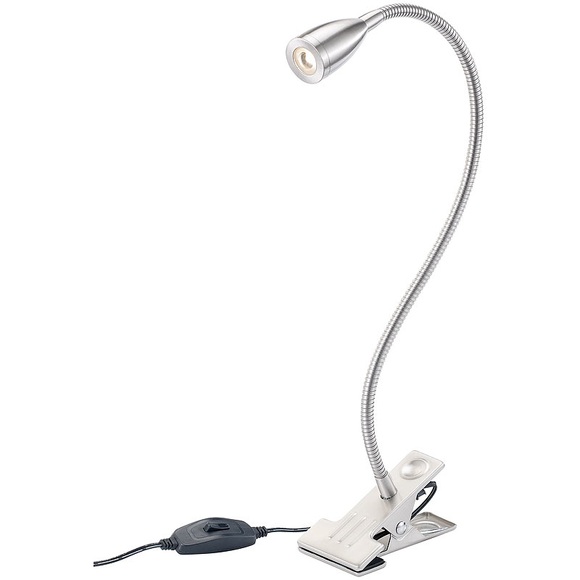 Lunartec Klemmleuchte mit Schwanenhals und integrierter 3-Watt-LED