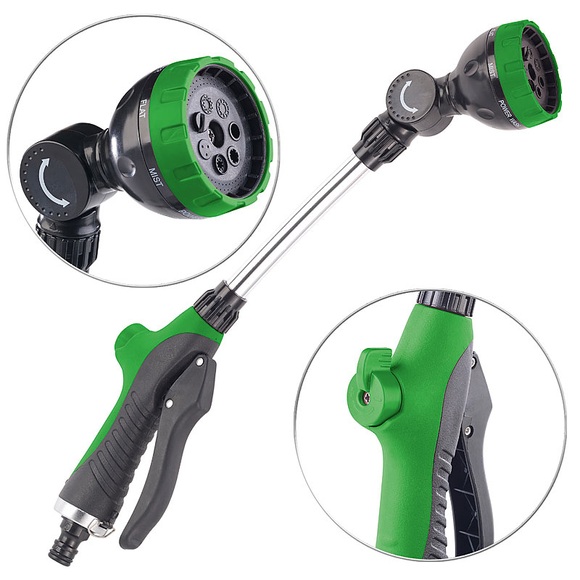 Royal Gardineer Multifunktions-Giessstab mit 7 Spritzmustern und regelbarem Wasserfluss