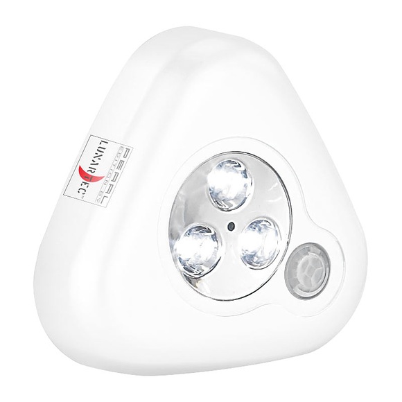 Lunartec Nachtlicht, Schranklicht mit 3 LEDs, & Licht- & Bewegungsmelder, weiss