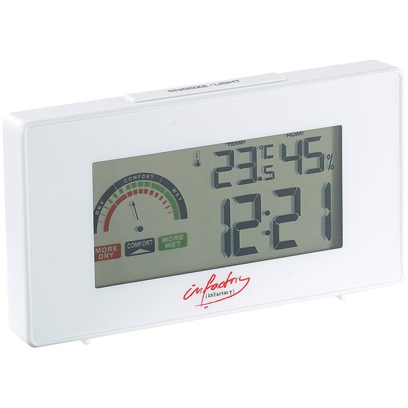 infactory Digitaler Funkwecker mit Thermometer und Hygrometer