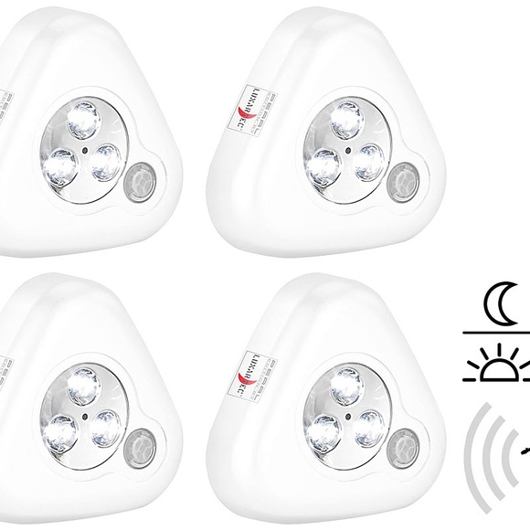 Lunartec Nachtlicht mit 3 LEDs & Licht-/PIR-Sensor, 4er-Set