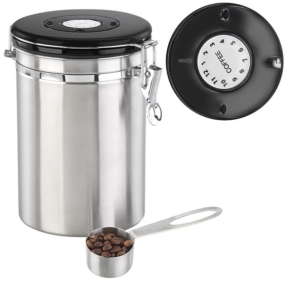 Kaffeedose mit Kalenderblatt, C02-Freigabeventil und Messlöffel, 1,9 l