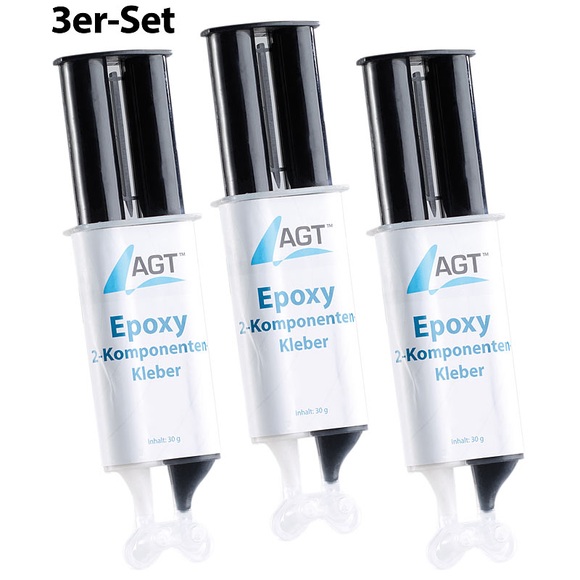 AGT Epoxy 2-Komponenten-Kleber, hohe Belastbarkeit: 23 N/mm², 3er-Pack