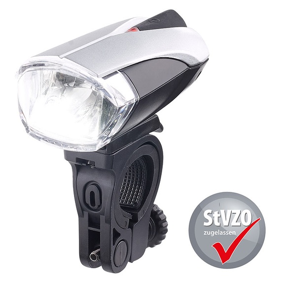 KryoLights LED-Fahrradlampe FL-412 mit Licht-Sensor & Akku, zugelassen n. StVZO