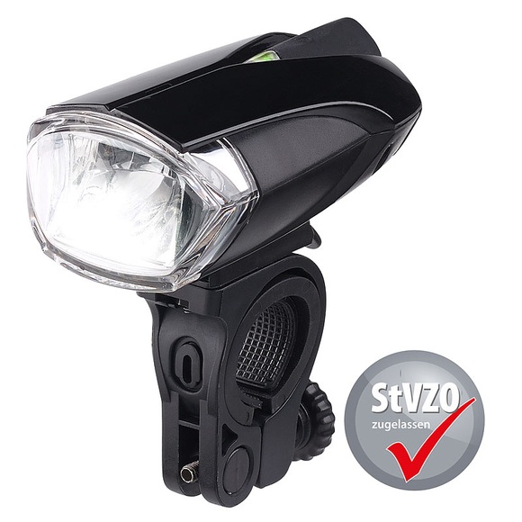 KryoLights Batteriebetriebene LED-Fahrradlampe FL-110, zugelassen nach StVZO