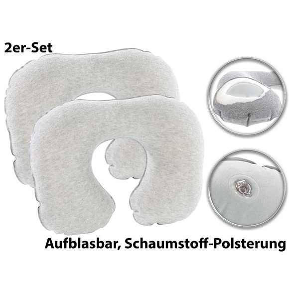 Pearl Aufblasbare Nackenhörnchen mit Schaumstoff-Polsterung, 2er-Set
