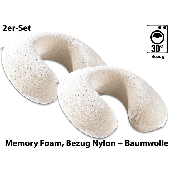 newgen medicals Wellness-Nackenhörnchen aus thermoaktivem Memory-Foam, 2er-Set