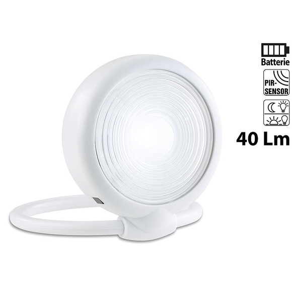 Lunartec LED-Wand-/Stand-/Hand-Leuchte, Bewegungserkennung, 0,36 Watt, 40 Lumen