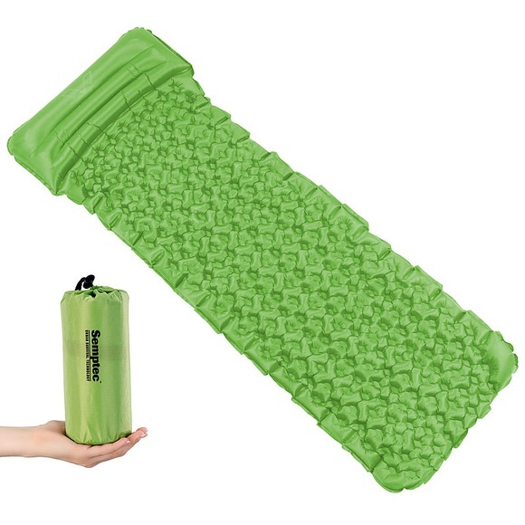Semptec Urban Survival Technology Outdoor-Luftmatratze mit integriertem Kopfkissen, aufblasbar, grün