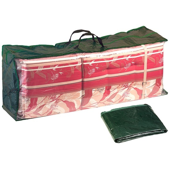 Royal Gardineer Gewebeplane-Tasche für Gartenmöbel-Sitzkissen, 130x50x32 cm, 150 g/m²