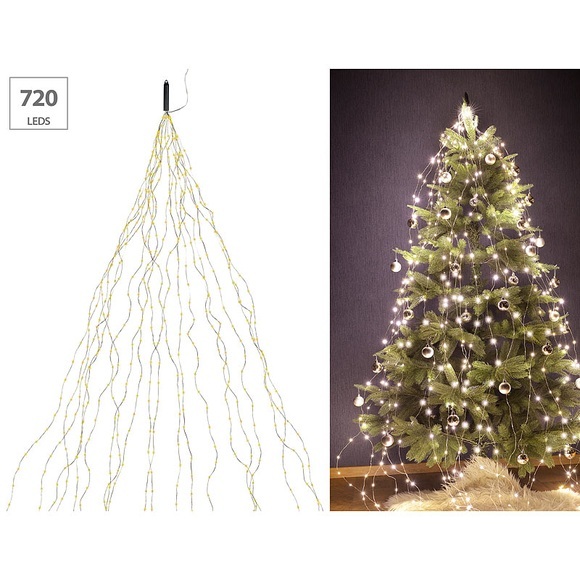 Lunartec Christbaum-Überwurf-Lichterkette, 20 Girlanden & 720 warmweisse LEDs