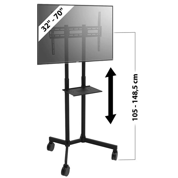 General Office Mobiler TV-Wagen mit AV-Halter, für 81 - 178 cm (32" - 70"), VESA