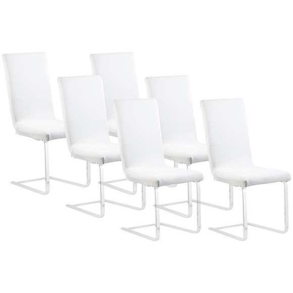 infactory 6er-Set Stretch-Stuhlhussen, OEKO-TEX® Standard 100, 42x42x60 cm, weiss