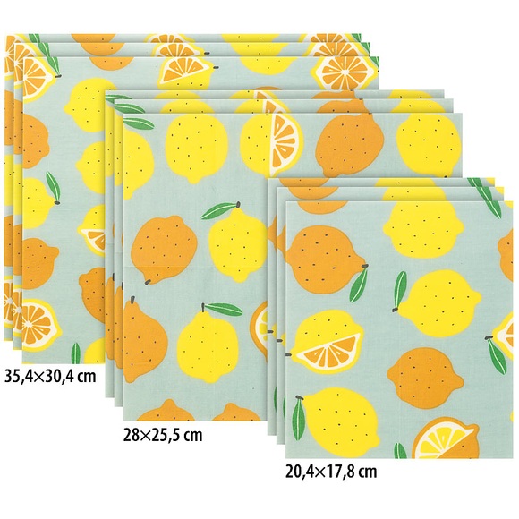 Rosenstein & Söhne 9er-Set Bienenwachspapier für Lebensmittel, 3 verschiedene Grössen