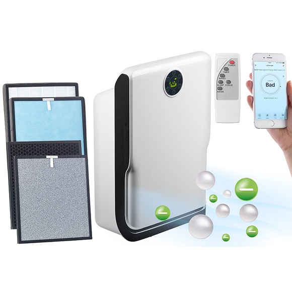Sichler Haushaltsgeräte 6-Stufen-Luftreiniger mit UV, Ionisator, WLAN, inkl. Ersatzfilter