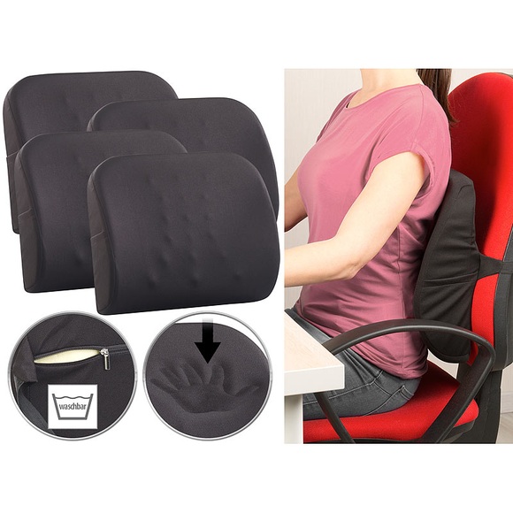 newgen medicals 4er-Set Ergonomisches Lenden- & Rückenkissen aus Memory Foam