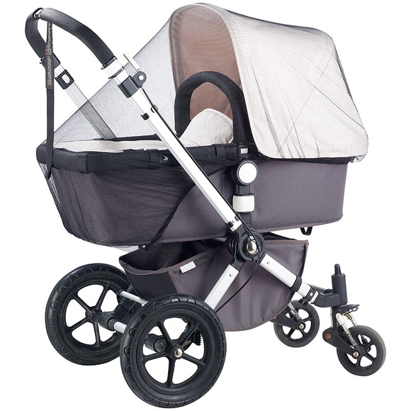 infactory Universal-Moskito-Netz für Kinderwagen und Reisebett, weiss