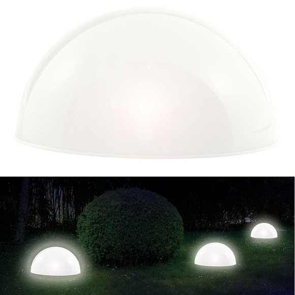 Lunartec Solar-Leuchthalbkugel mit weissen LEDs & Dämmerungsautomatik